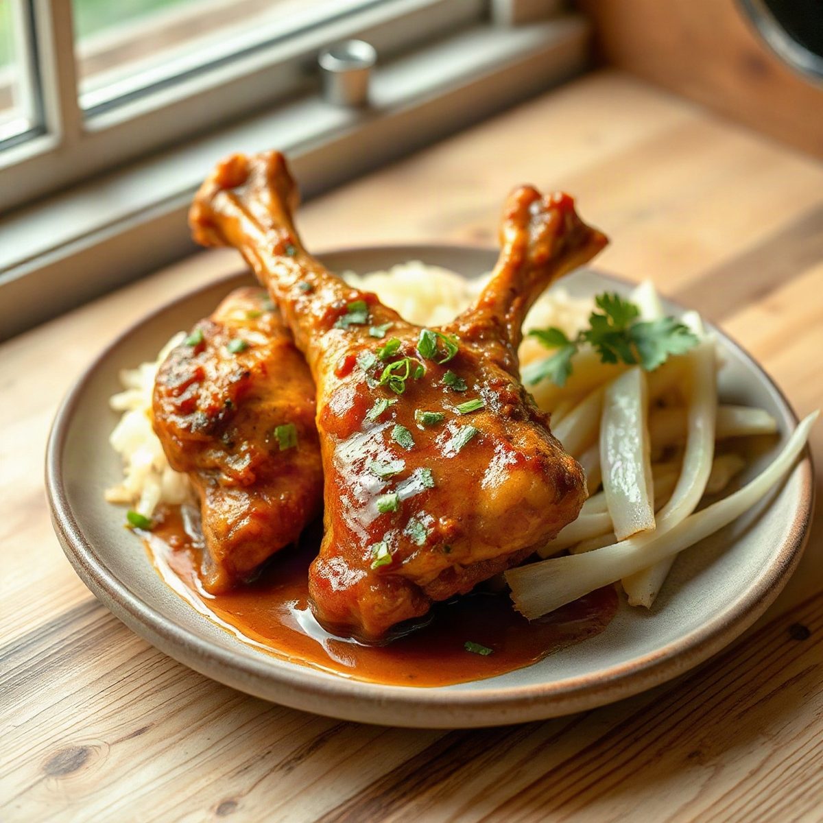 Pilons de poulet au cari japonais et daïkon
