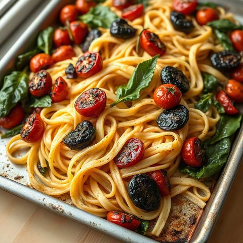 Pâtes aux tomates Campari rôties et bette à carde