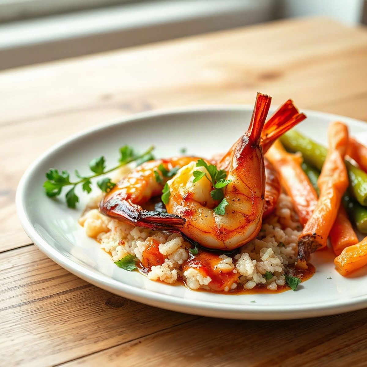 Crevettes sautées au paprika fumé et poivrons sur riz