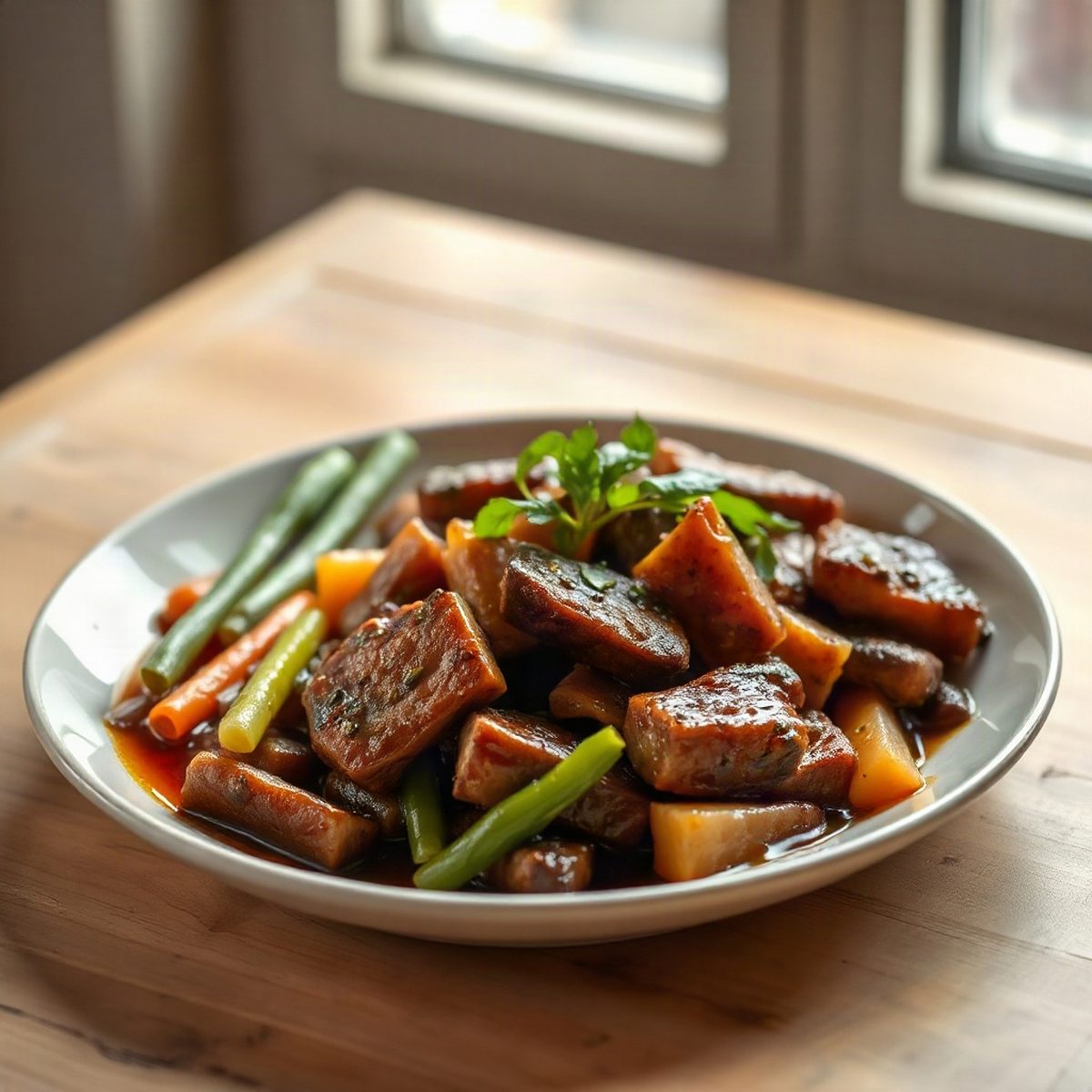 Black Bean Stir-Fried Pork with Chinese Celery