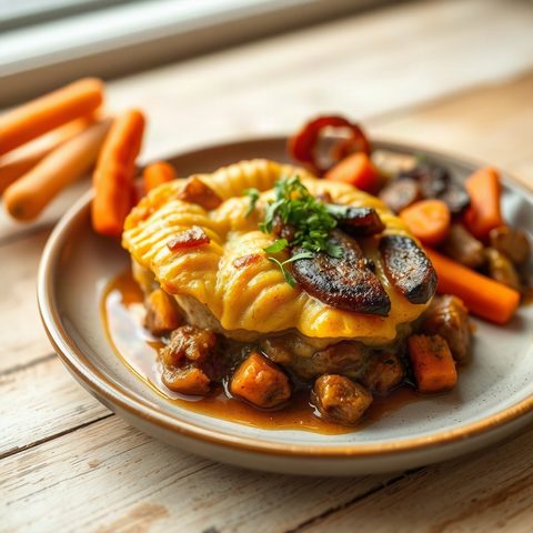 Hachis parmentier au bœuf et aux carottes