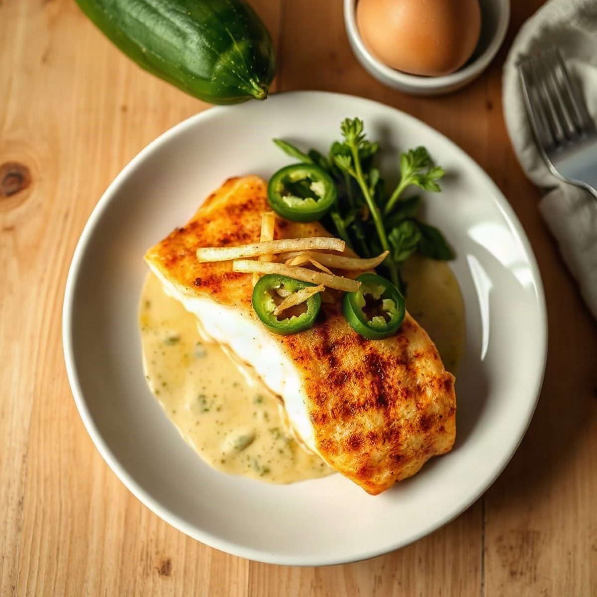 Pan-Seared Tilapia with Jalapeño-Lime Mayo