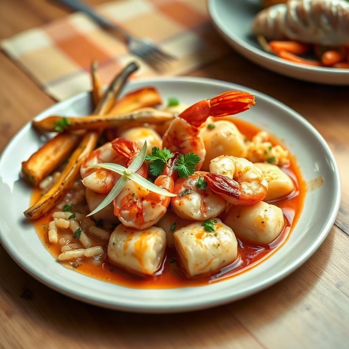 Pan-Seared Gnocchi with Shrimp, Garlic and Lemon