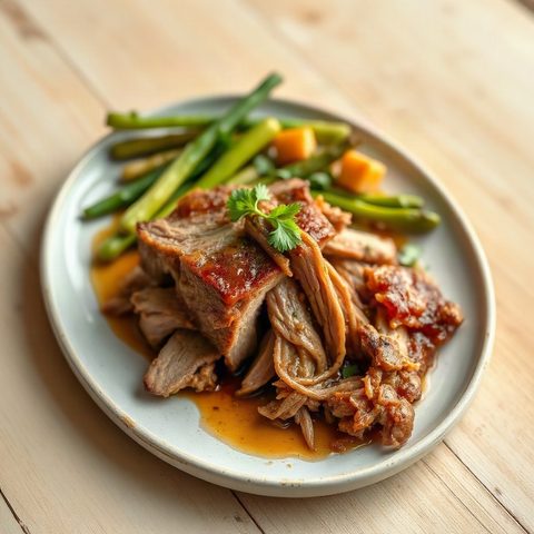 Effiloché de porc à l'érable et à la moutarde