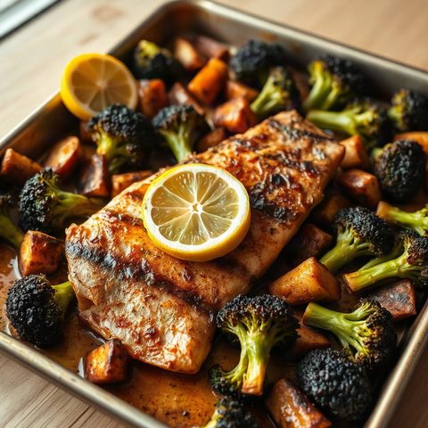 Pangasius poêlé au citron et brocoli rôti