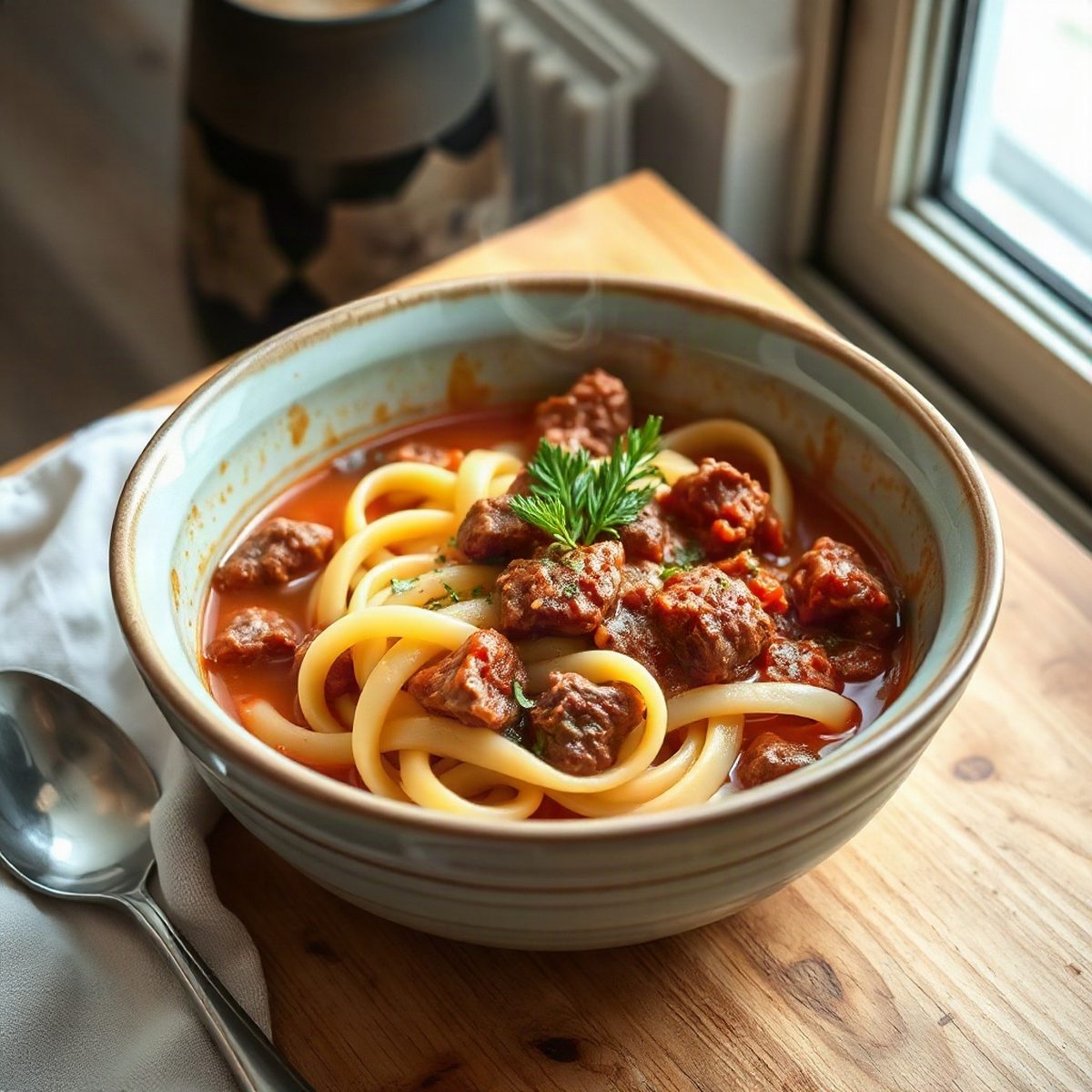 Slow-Simmered Beef Ragù with Egg Noodles