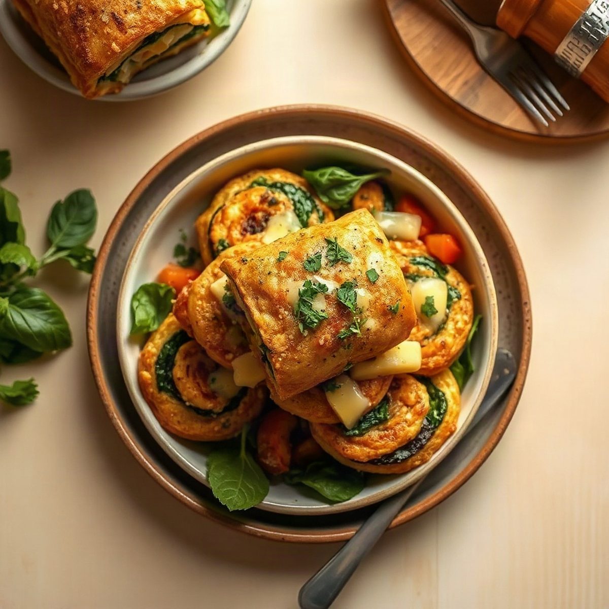Cigares de brick aux épinards, patate et cheddar