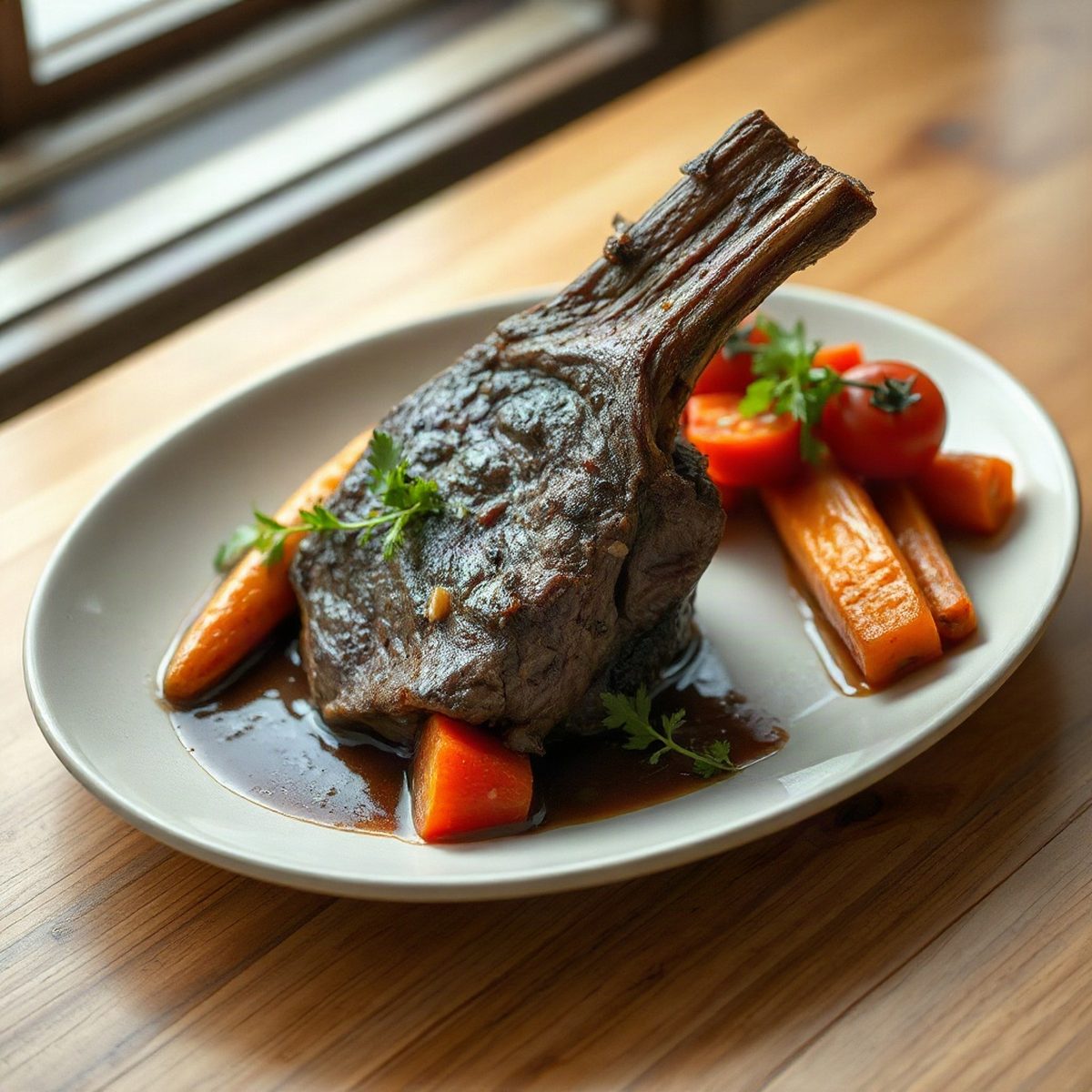 Braised Beef Shank with Carrots and Tomato