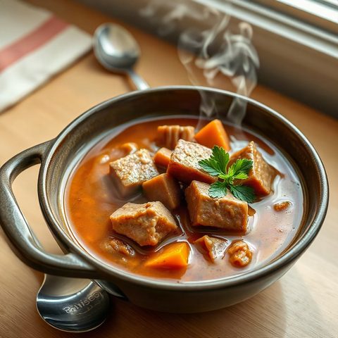 Ragoût de porc à la moutarde et patates douces